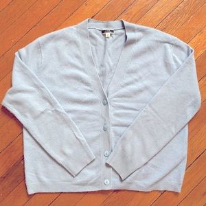 Jcrew Relaxed Fit Cashmere Cardigan Pale Blue, Small